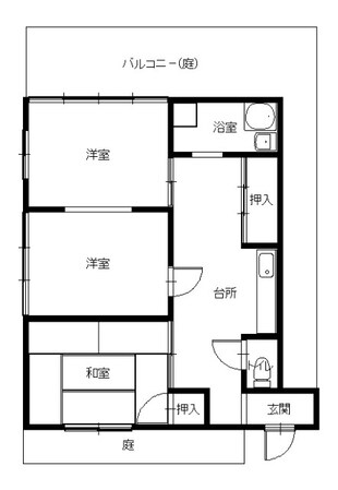 石橋駅 徒歩10分 1階の物件間取画像